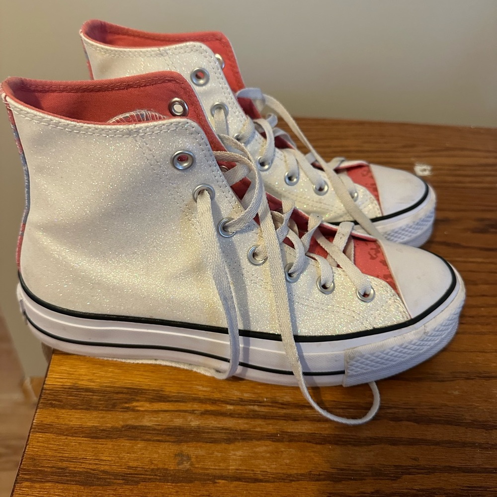 Converse High Top platform  Sparkle sneakers